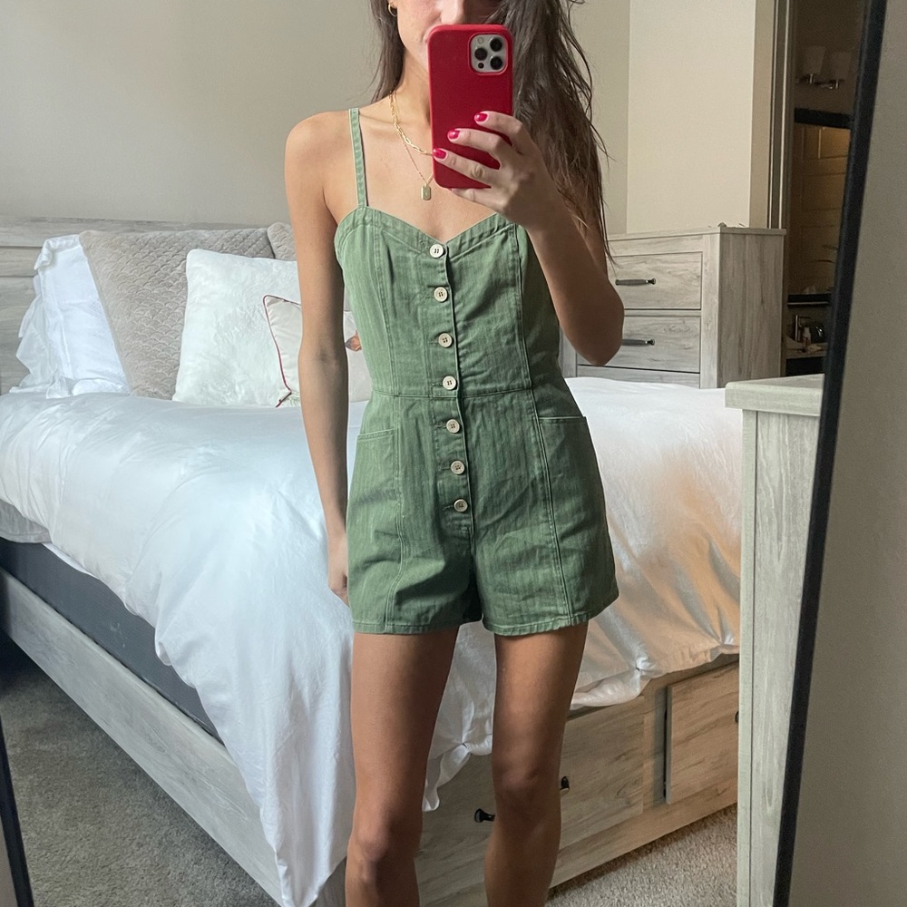 OVS Green Button Romper